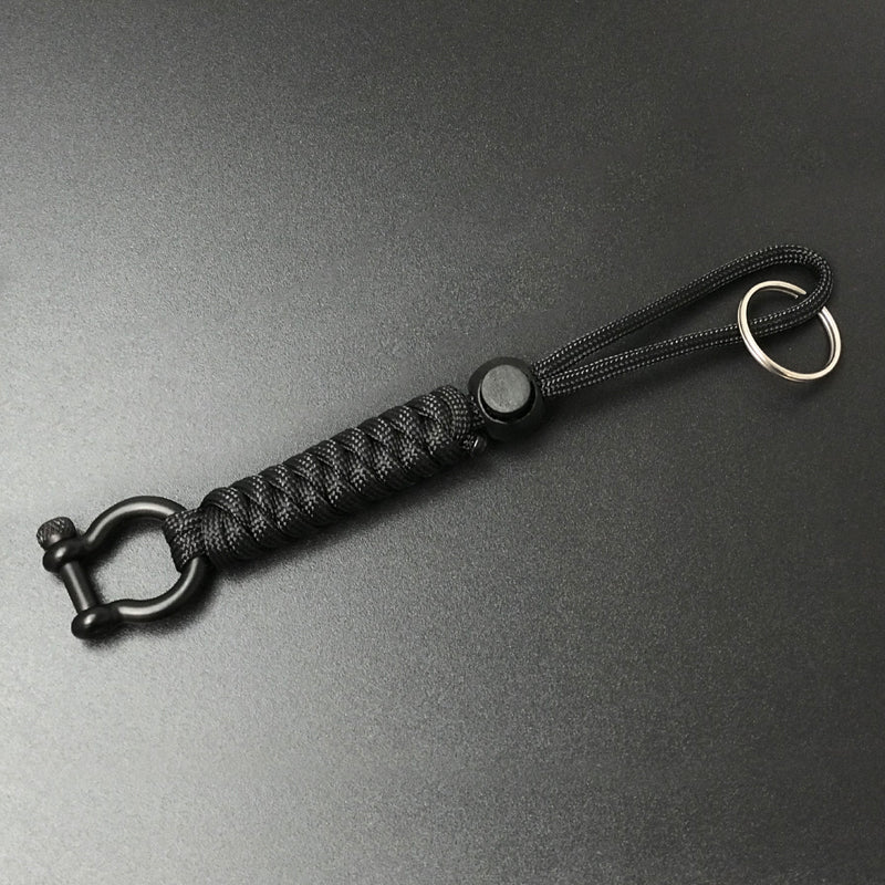 Black to Black Knife Paracord Lanyard Keychain