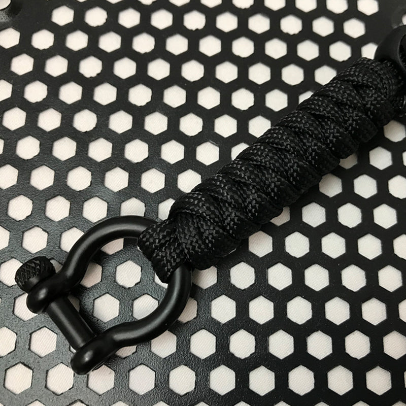 Black to Black Knife Paracord Lanyard Keychain