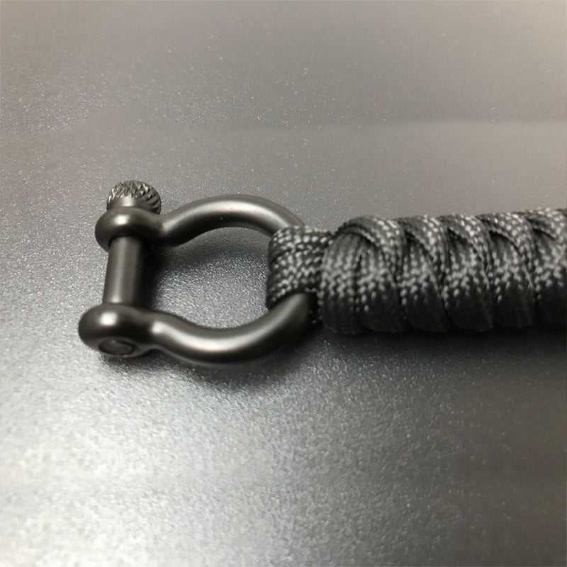 Black to Black Knife Paracord Lanyard Keychain