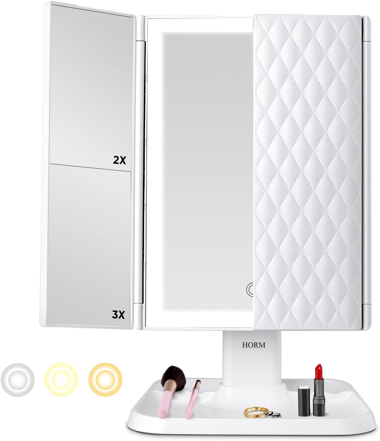 Trifold LED Makeup Vanity Mirror