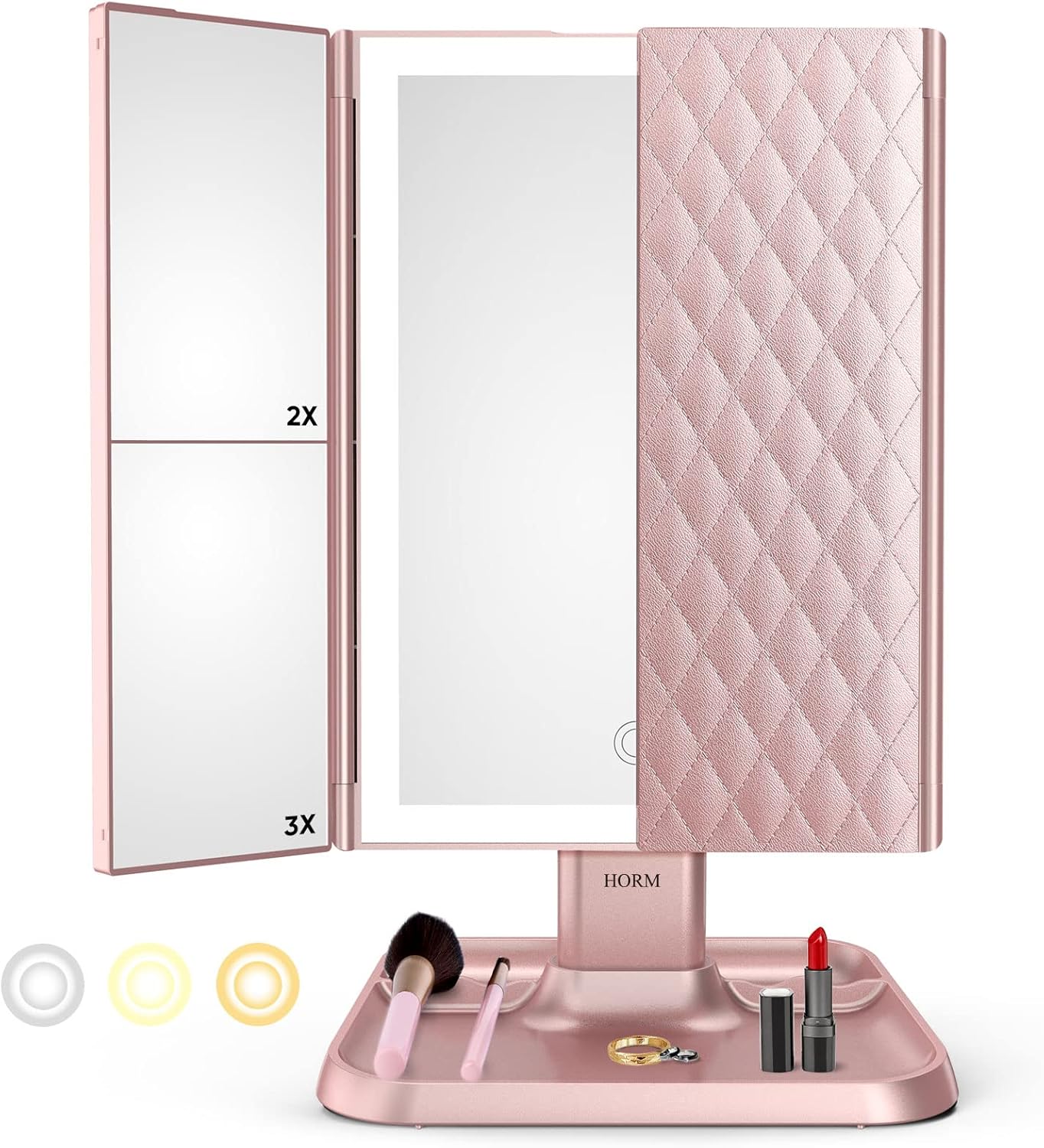 Trifold LED Makeup Vanity Mirror