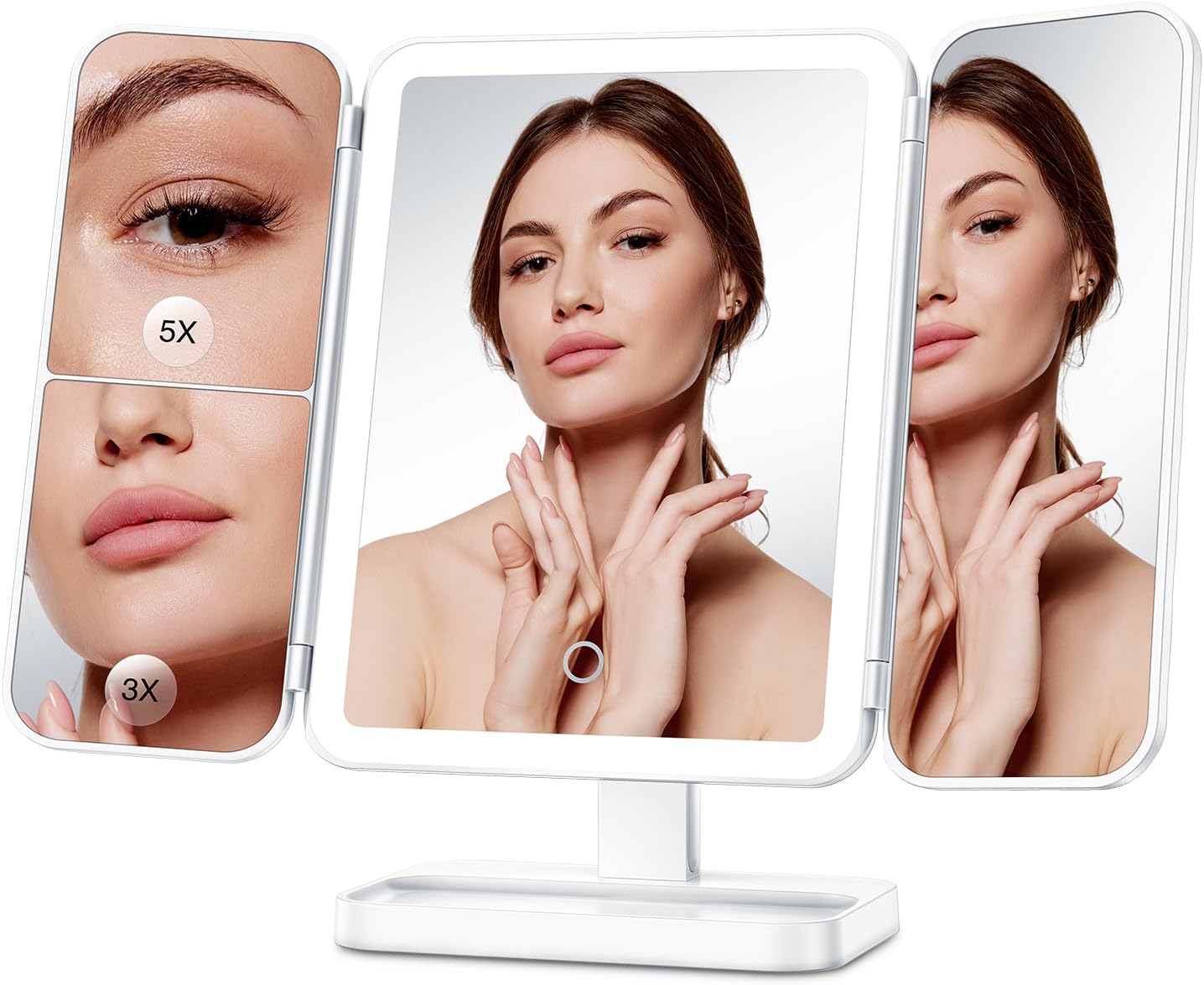 Trifold LED Makeup Vanity Mirror