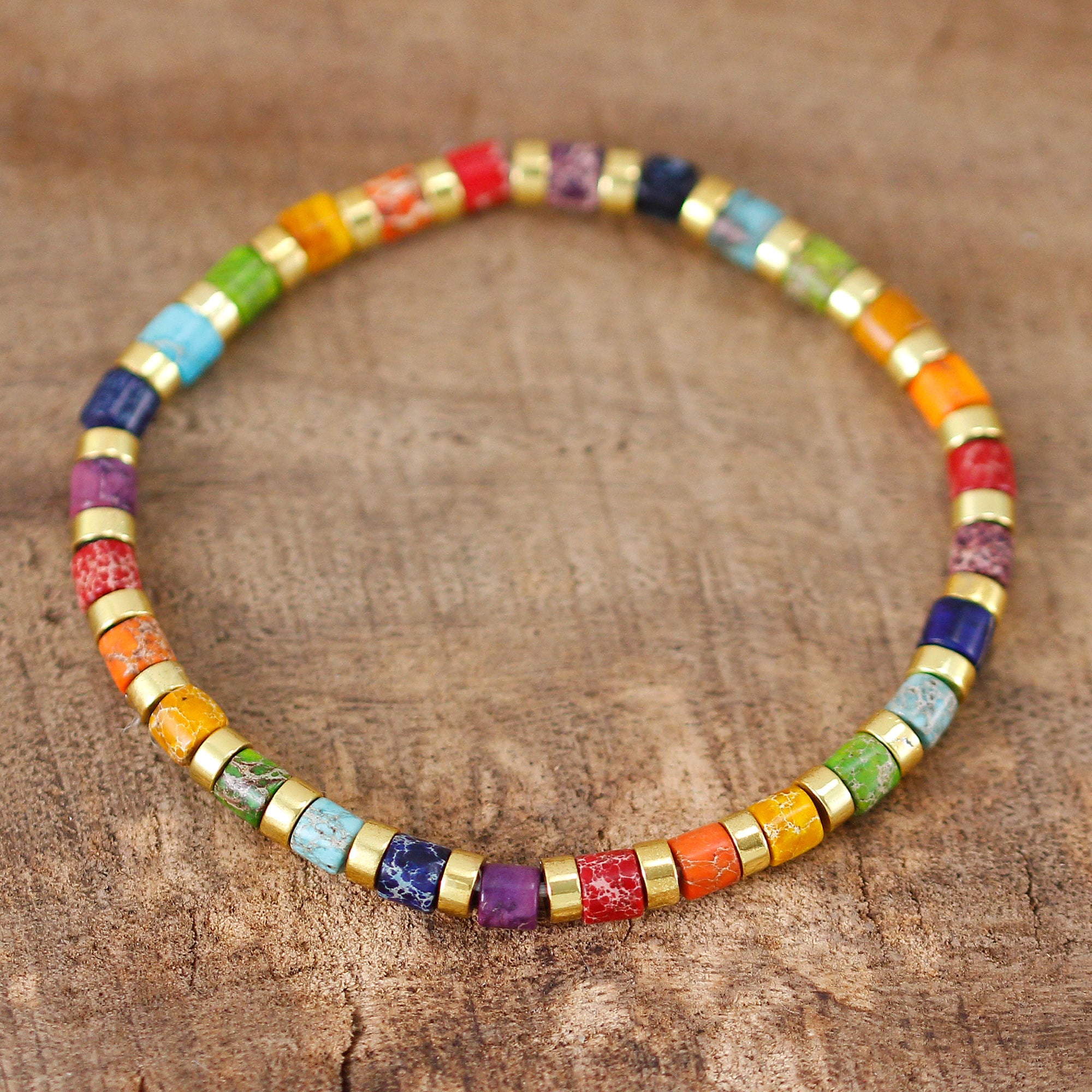 7 Chakra Energy Bracelet Made of Jasper