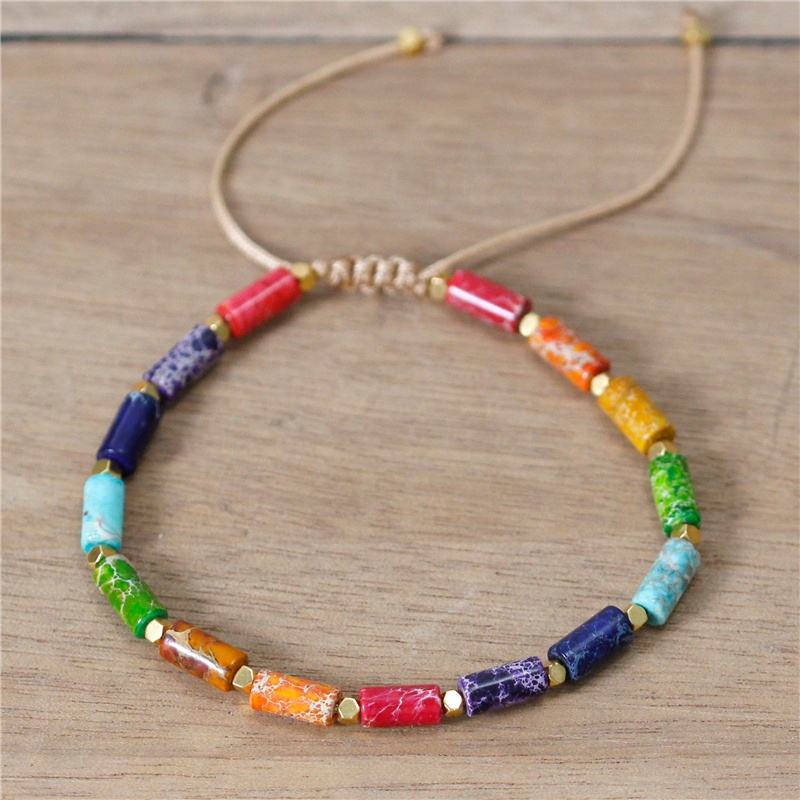 7 Chakra energy bracelet made of jasper